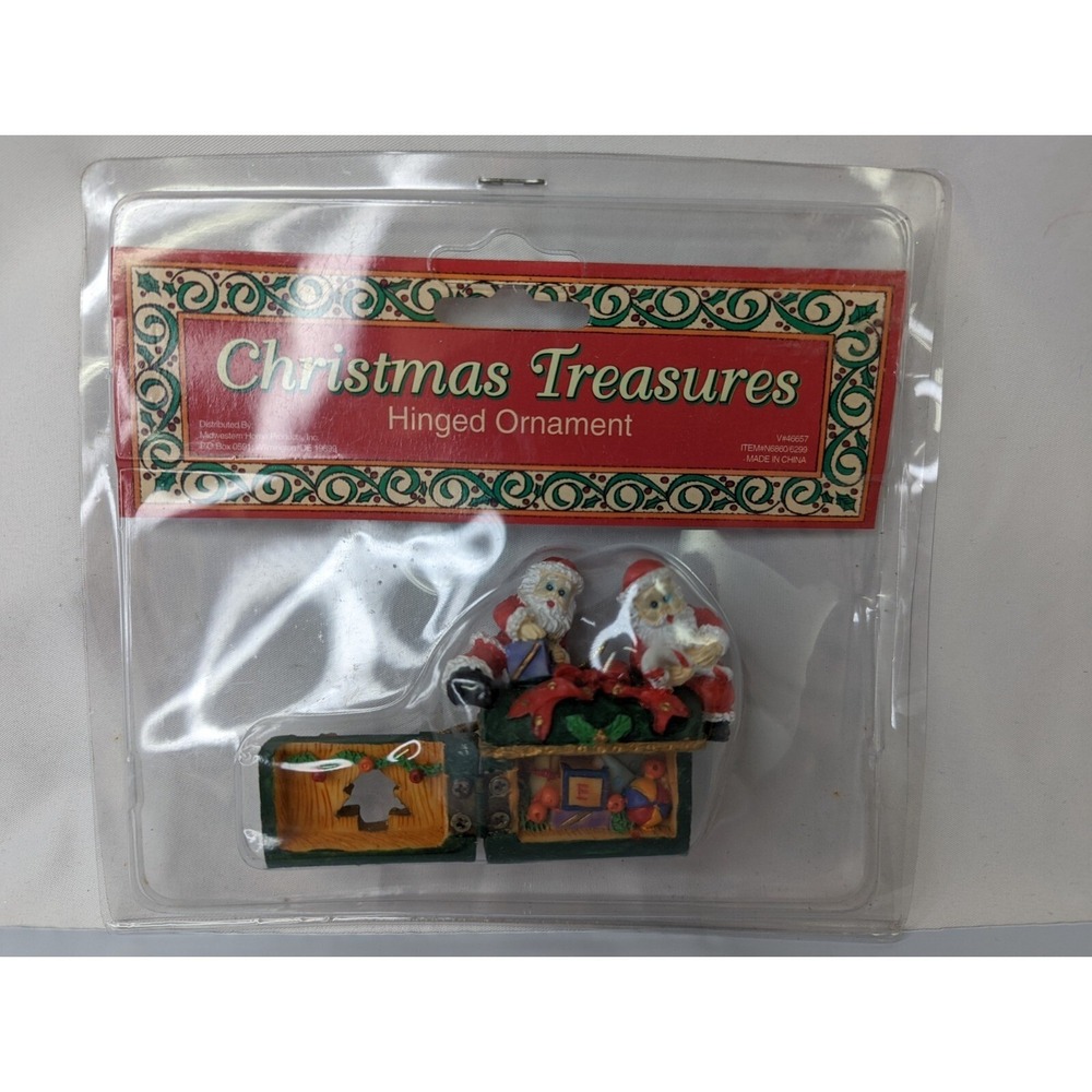 Christmas Treasures Hinged Ornament Santa Claus 2.5 Inch Midwestern Home